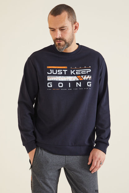 Urien Navy Blue Printed Men's Sweatshirt - 88129