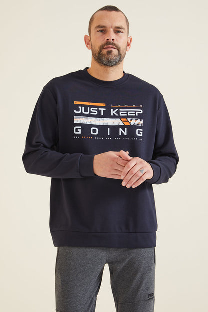 Urien Navy Blue Printed Men's Sweatshirt - 88129
