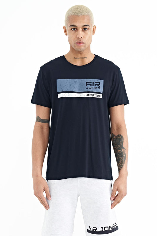 Luke Navy Blue O Collar Men's T-Shirt - 88221