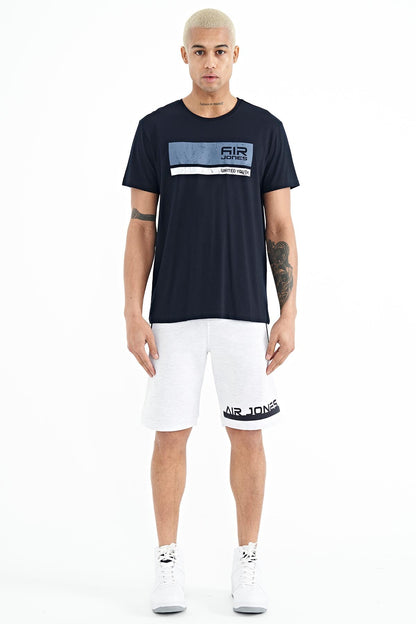 Luke Navy Blue O Collar Men's T-Shirt - 88221