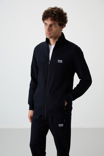 Troy Navy Blue Standard Fit Men's Tracksuit Set - 85196