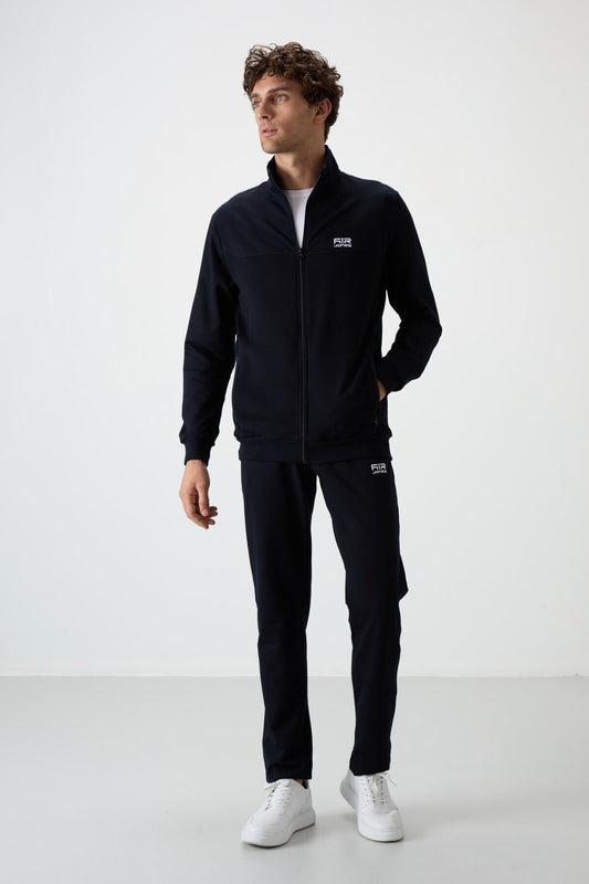 Troy Navy Blue Standard Fit Men's Tracksuit Set - 85196