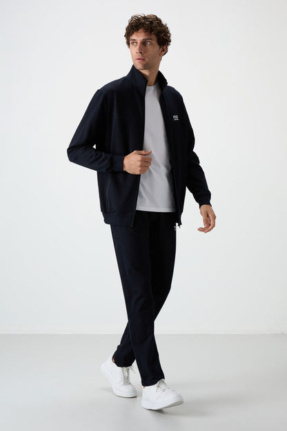 Troy Navy Blue Standard Fit Men's Tracksuit Set - 85196