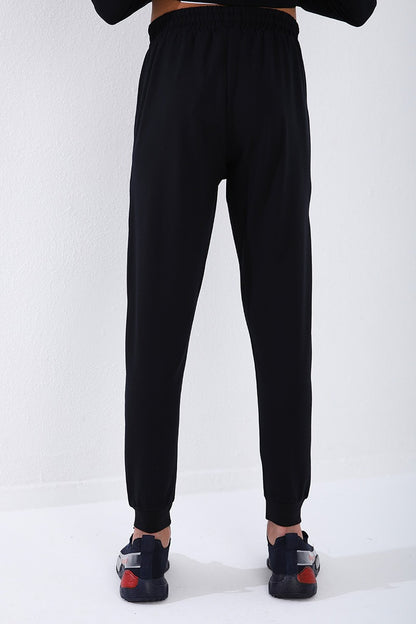 Navy Blue Straight Collar Printed Standard Fit Cuffed Men's Tracksuit Set - 85149