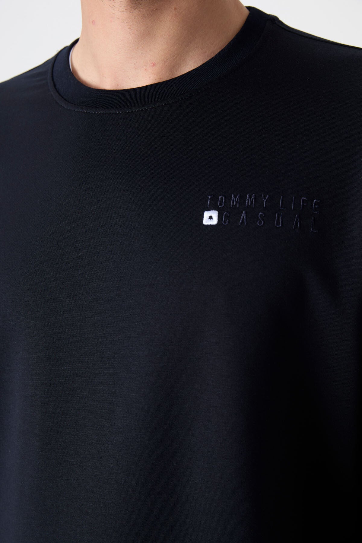 Navy Blue Casual O Neck Jogger Men's Oversize Tracksuit Set - 85120