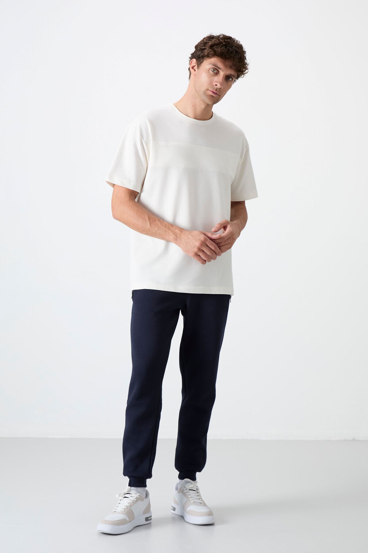 Cesar Navy Blue Striped Men's Tracksuit Bottom - 84929