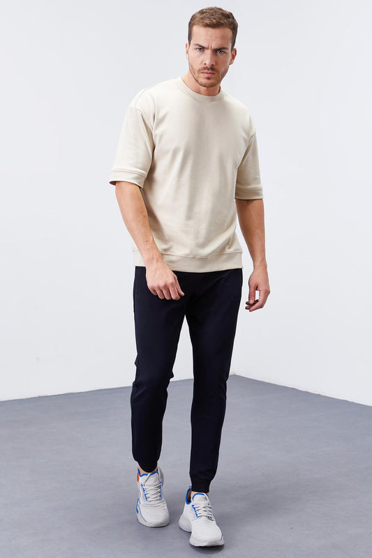 Navy Blue Zipped Waistband Jogger Men's Tracksuit Bottom - 84343