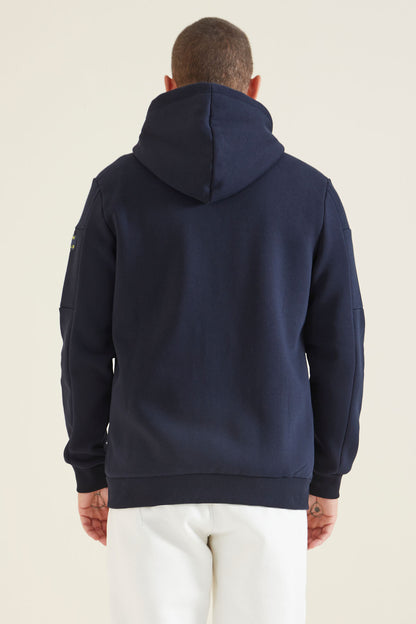 Navy Blue Zippered Men's Sweatshirt - 88303