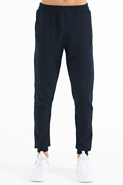 Navy Blue Hidden Pocket Detailed Standard Fit Men's Jogger Tracksuit Bottom - 84958