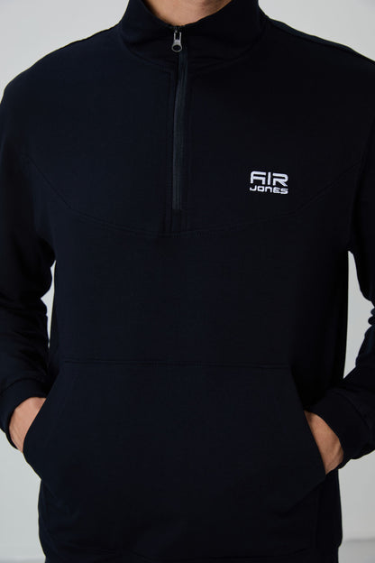 Herbert Navy Blue Thick Collar Tracksuit Set - 85233