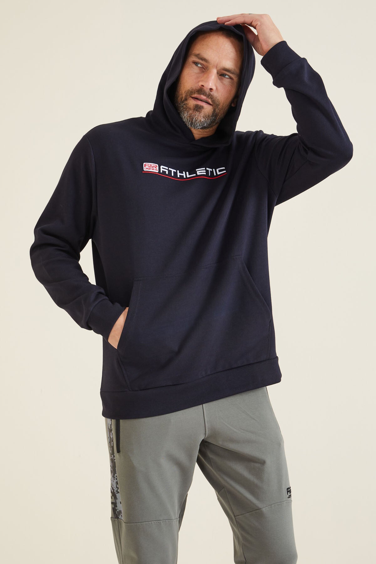 Pierce Navy Blue Hooded Men's Sweatshirt - 88132