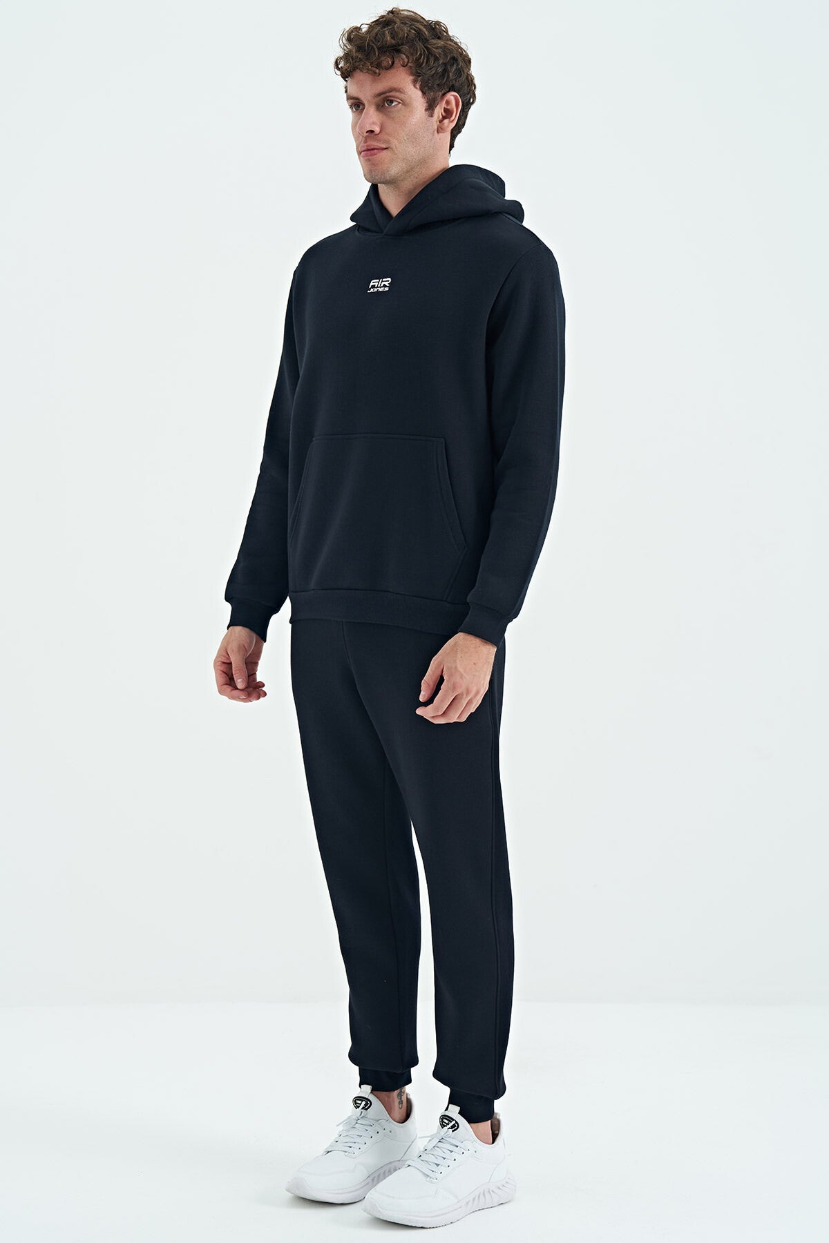 Navy Blue Men's Hooded Sweatshirt - 88138