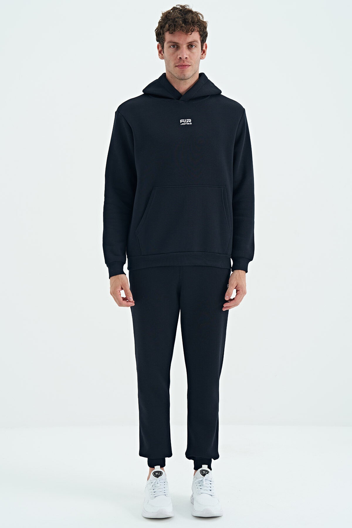 Navy Blue Men's Hooded Sweatshirt - 88138