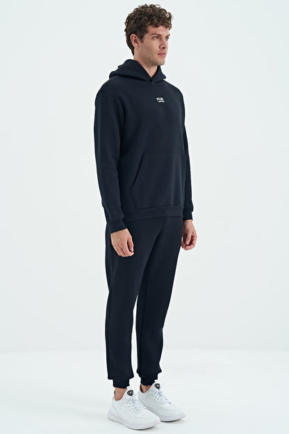 Navy Blue Men's Hooded Sweatshirt - 88138