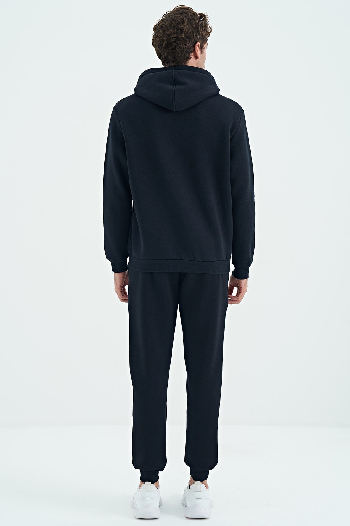 Navy Blue Men's Hooded Sweatshirt - 88138