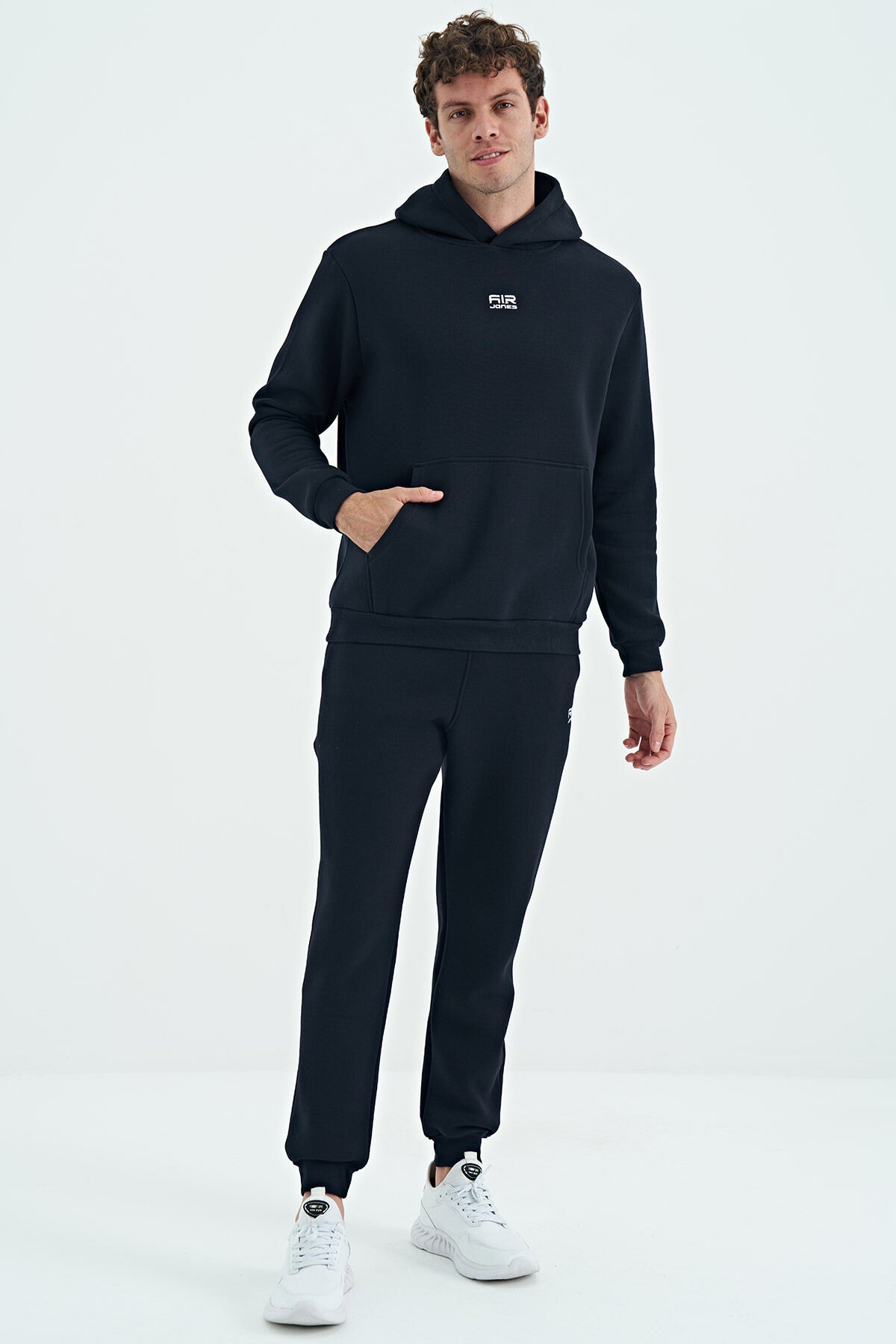 Navy Blue Men's Hooded Sweatshirt - 88138