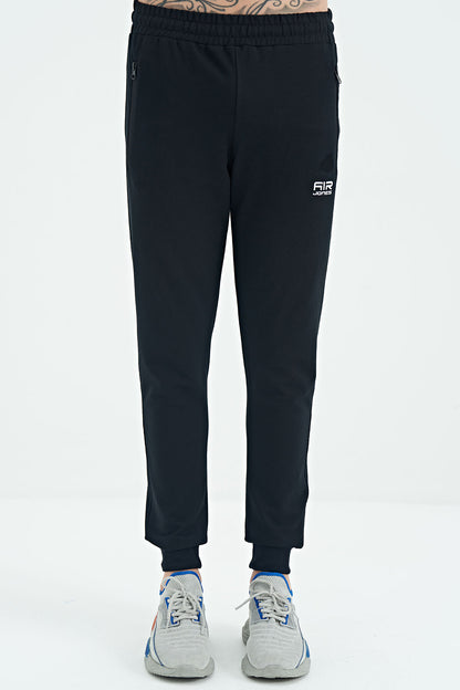 Navy Blue Drawstring Jogger Men's Tracksuit Bottom - 84907