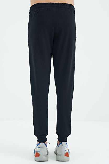 Navy Blue Drawstring Jogger Men's Tracksuit Bottom - 84907