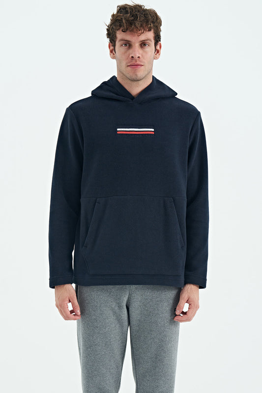 Navy Blue Men's Fleece Sweatshirt - 88301