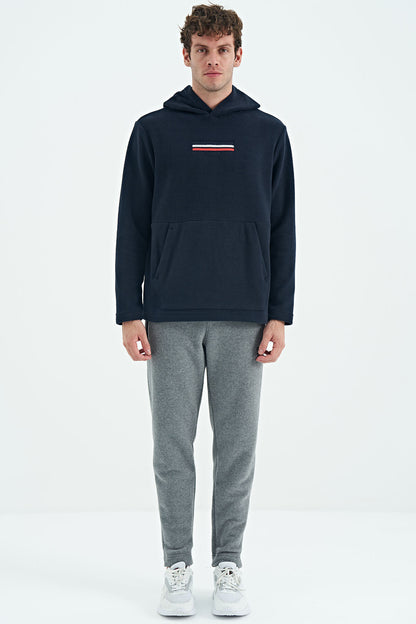 Navy Blue Men's Fleece Sweatshirt - 88301