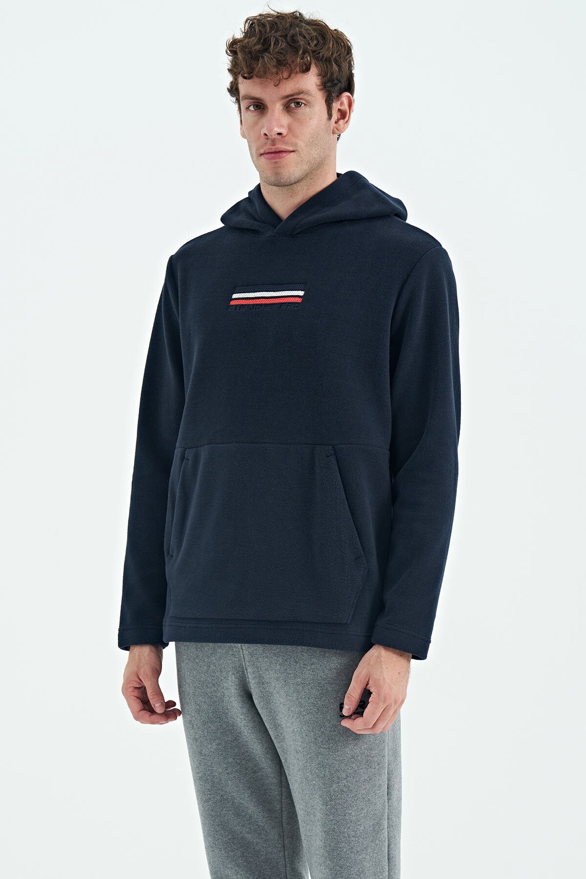 Navy Blue Men's Fleece Sweatshirt - 88301