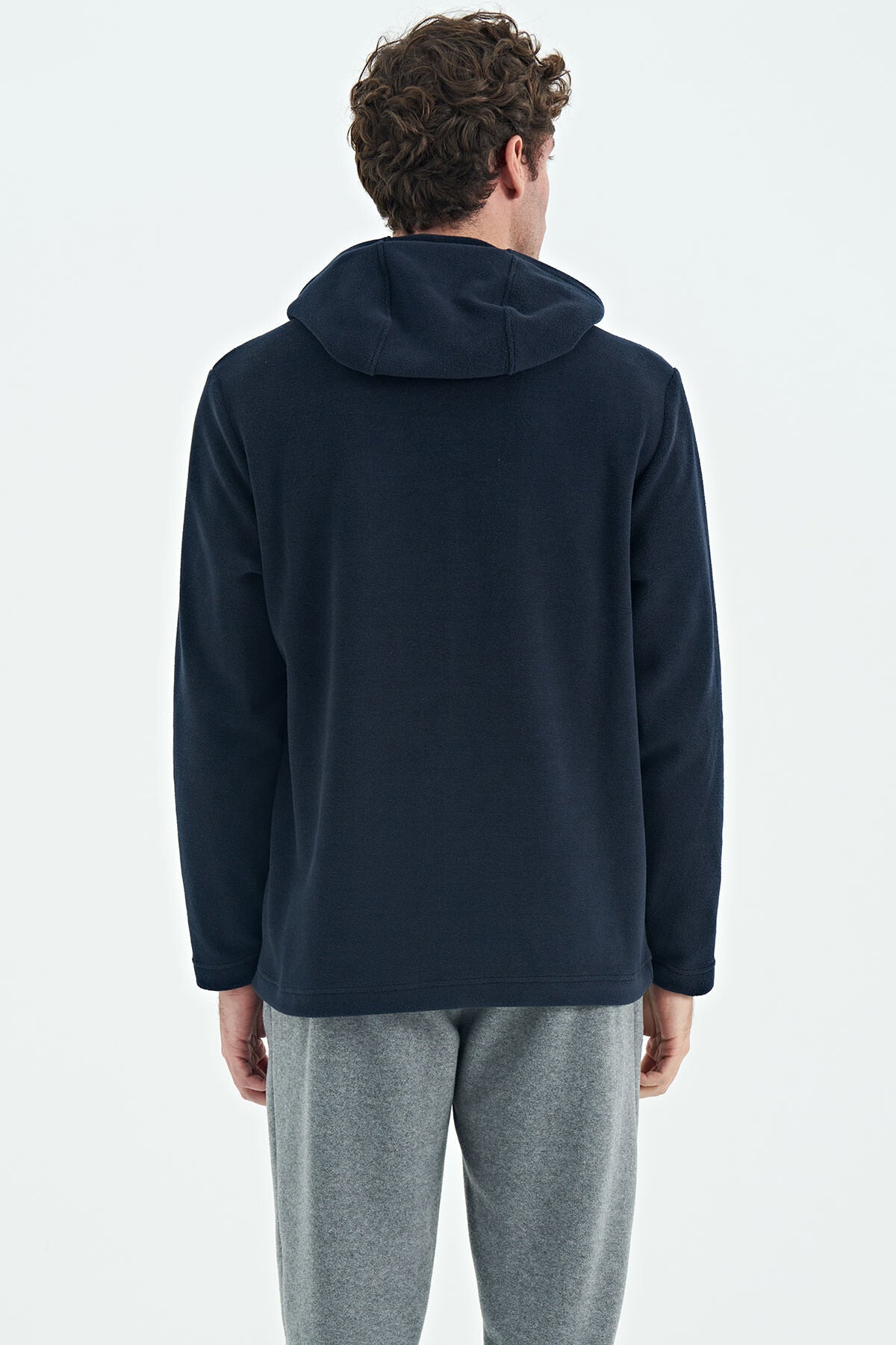 Navy Blue Men's Fleece Sweatshirt - 88301