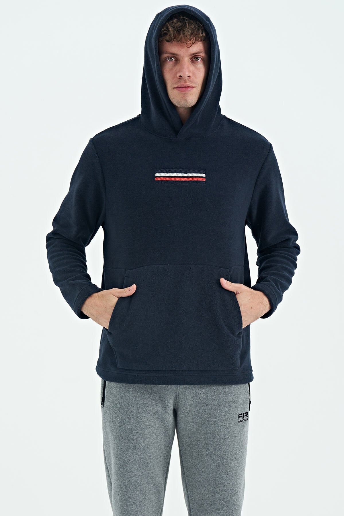 Navy Blue Men's Fleece Sweatshirt - 88301
