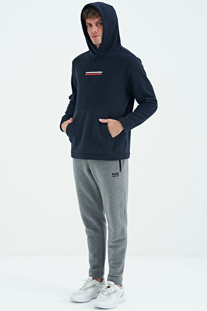 Navy Blue Men's Fleece Sweatshirt - 88301