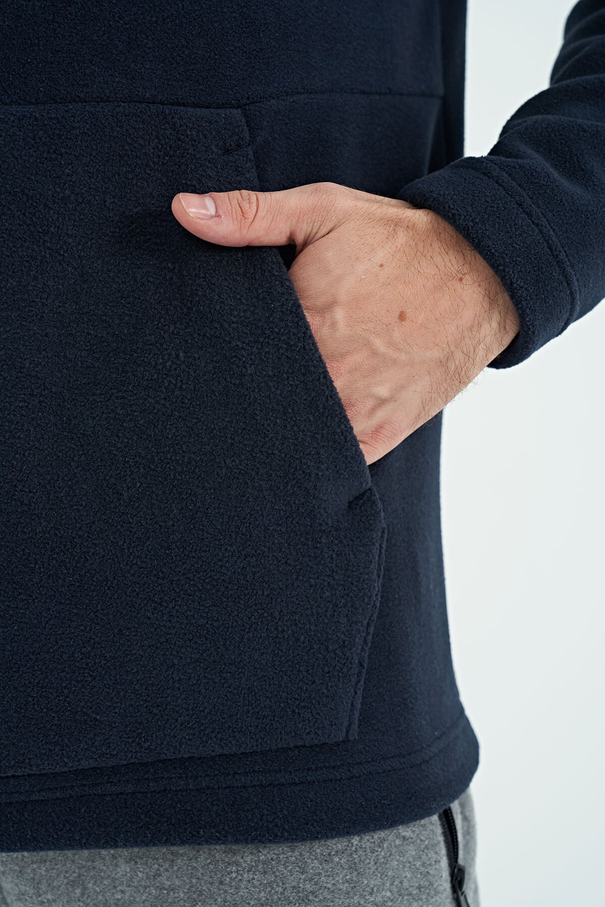 Navy Blue Men's Fleece Sweatshirt - 88301