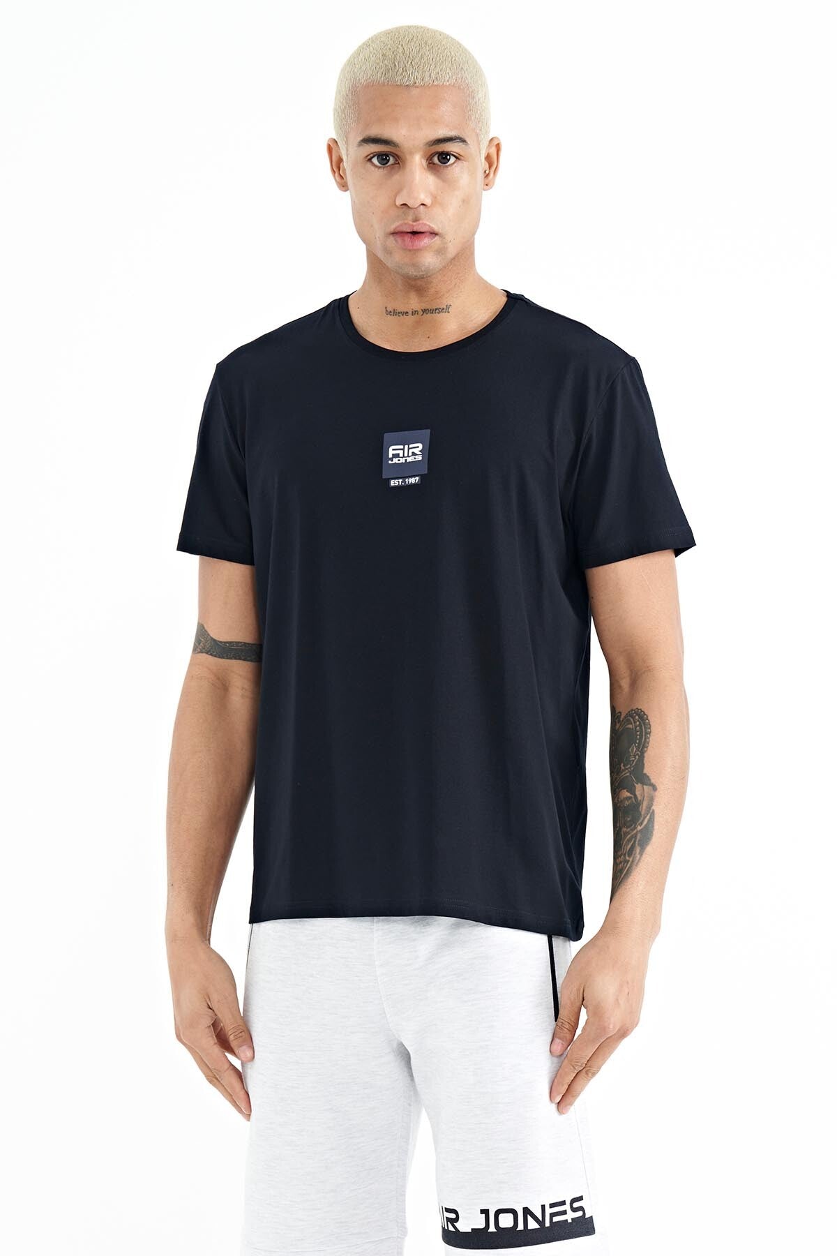 Bert Navy Blue Standard Fit Men's T-Shirt - 88210