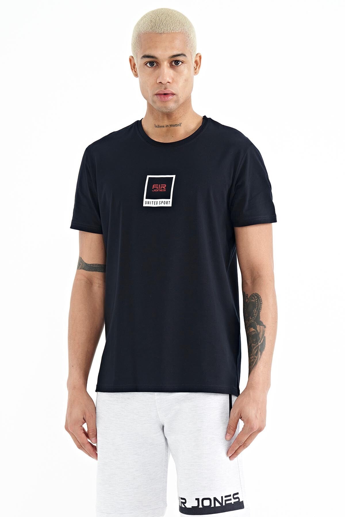 Adney Navy Blue O Collar Men's T-Shirt - 88230