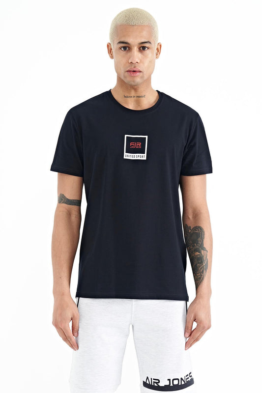 Adney Navy Blue O Collar Men's T-Shirt - 88230