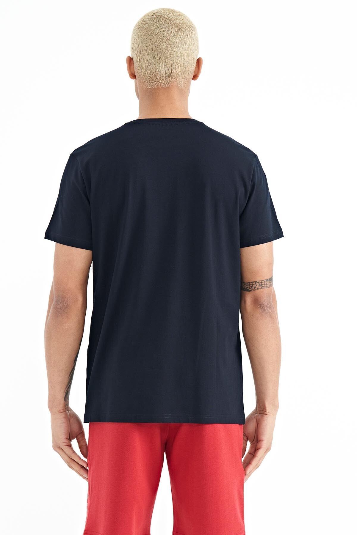 Navy Blue Standard Fit Men's T-Shirt - 88208