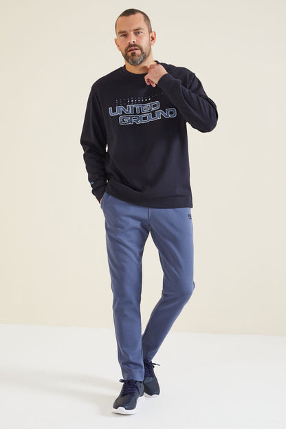 Rufus Navy Blue O Collar Men's Sweatshirt - 88127