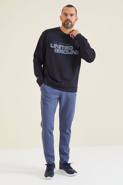Rufus Navy Blue O Collar Men's Sweatshirt - 88127