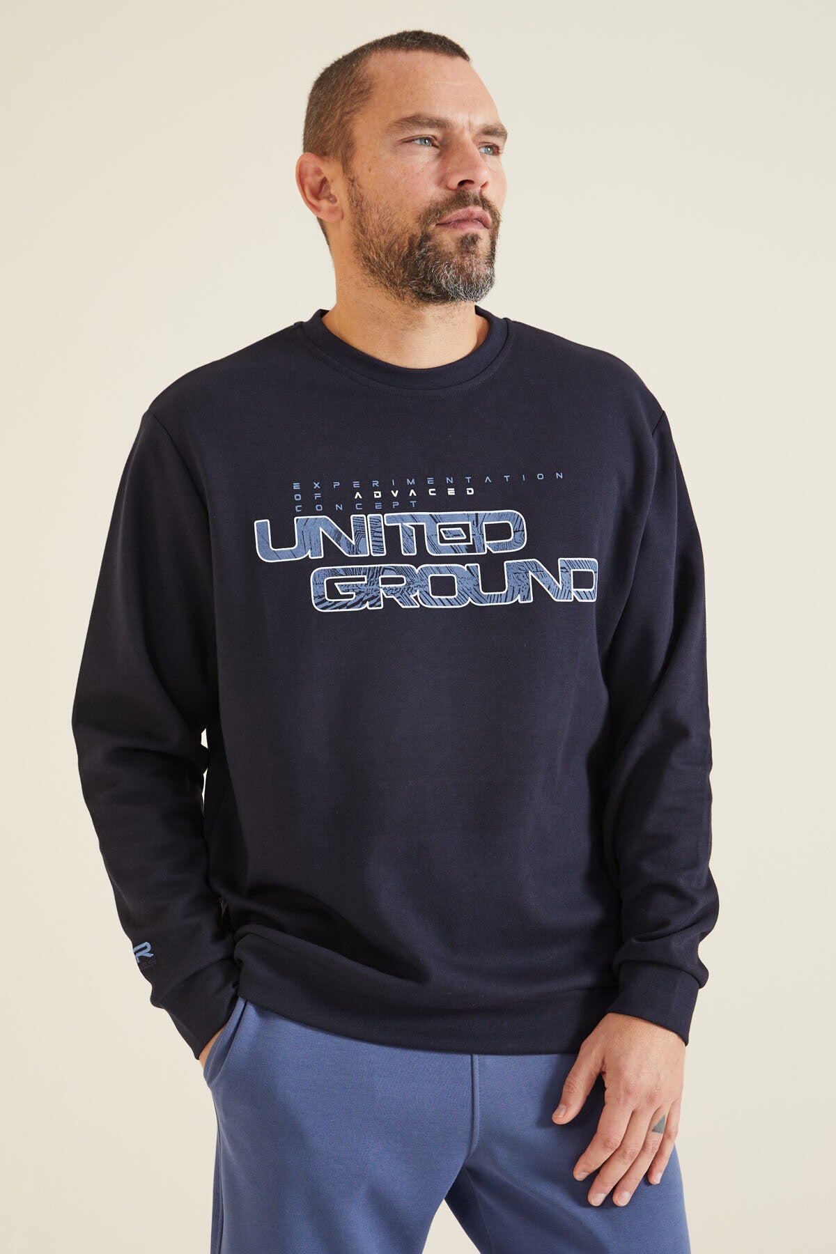 Rufus Navy Blue O Collar Men's Sweatshirt - 88127