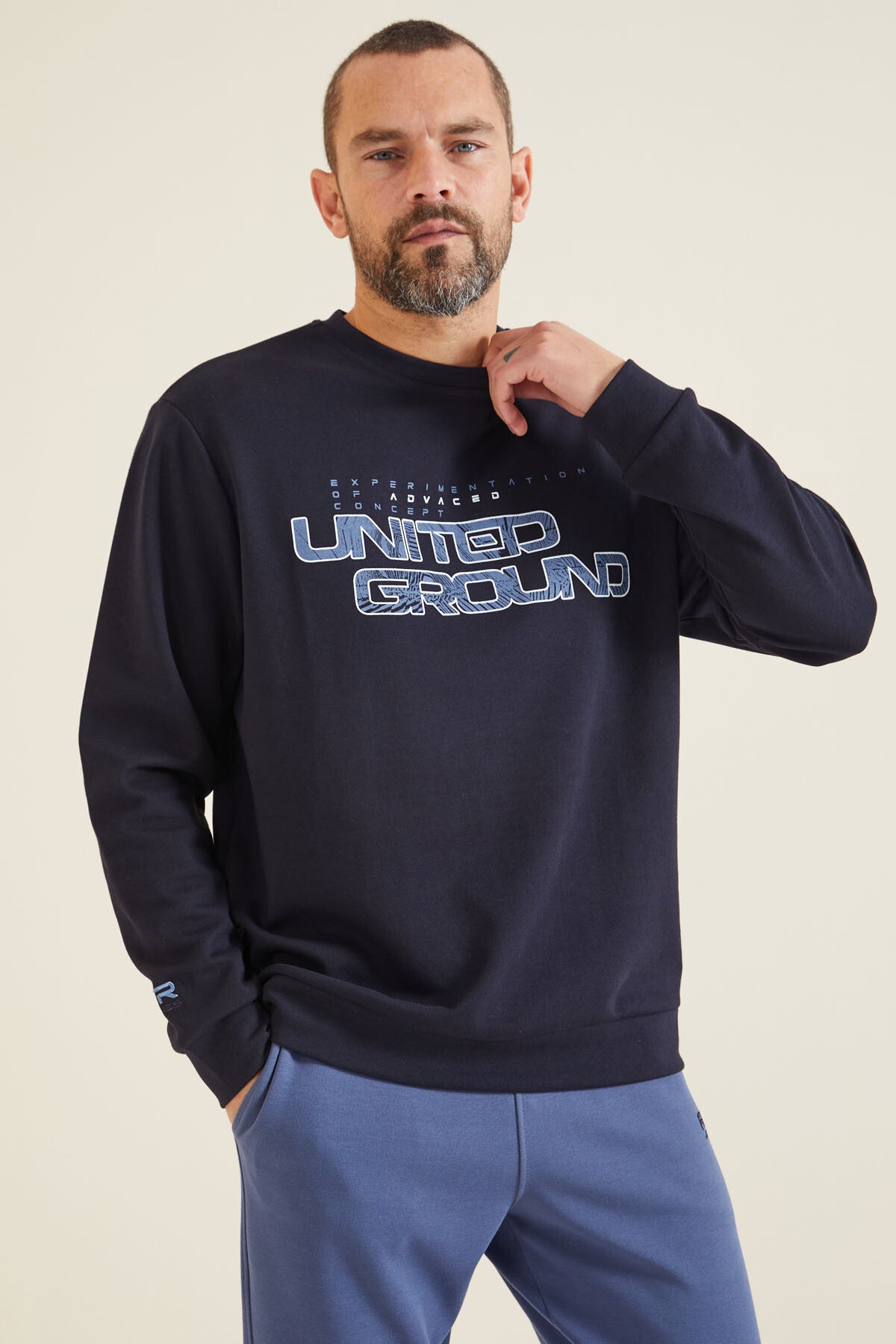Rufus Navy Blue O Collar Men's Sweatshirt - 88127