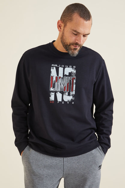 Lindon Navy Blue O Collar Men's Sweatshirt - 88130