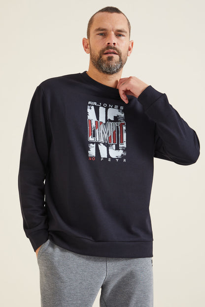 Lindon Navy Blue O Collar Men's Sweatshirt - 88130