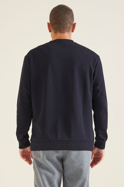Lindon Navy Blue O Collar Men's Sweatshirt - 88130