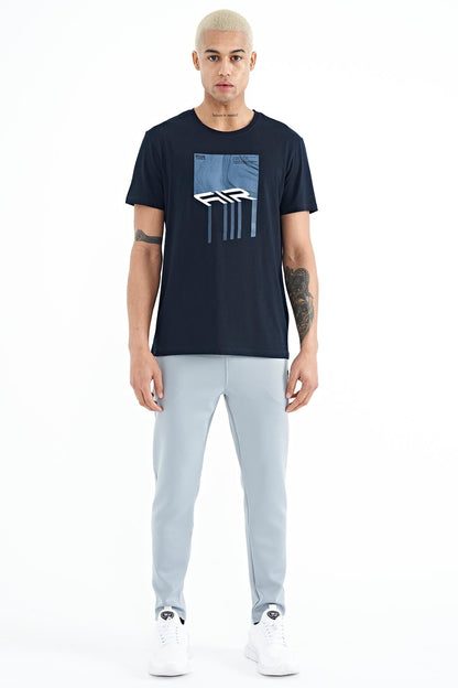 Louis Navy Blue Standard Fit Men's T-Shirt - 88202