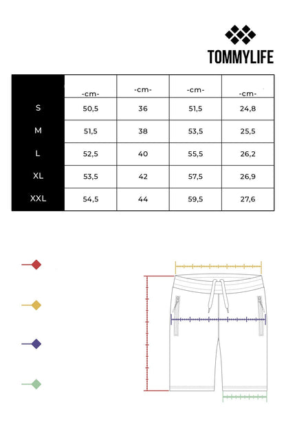 Navy Blue Side Striped Print Standard Fit Men's Shorts - 81145