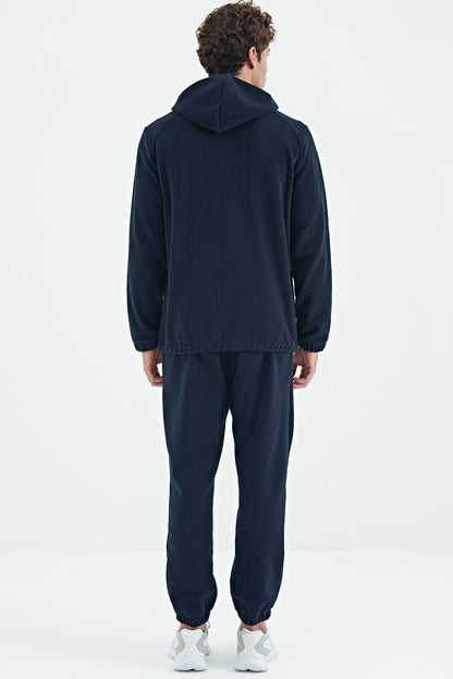 Hector Navy Blue Hooded Fleece Men's Tracksuit Set - 85227