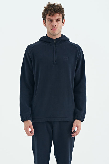 Hector Navy Blue Hooded Fleece Men's Tracksuit Set - 85227