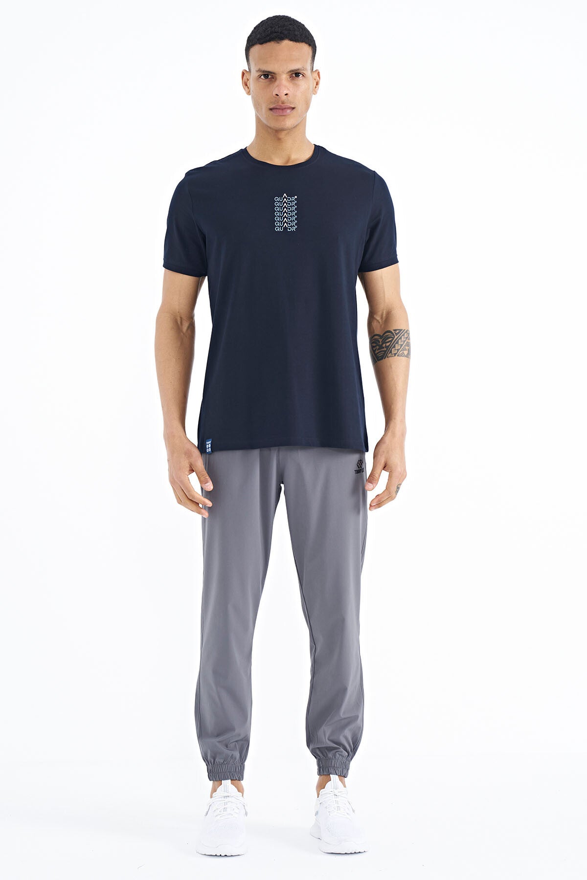 Navy Blue Printed O Collar Standard Fit Men's T-shirt - 88169