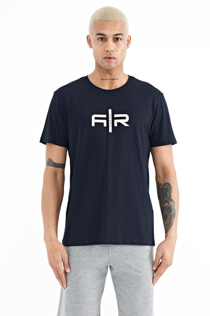 Boris Navy Blue Standard Fit Men's T-Shirt - 88206
