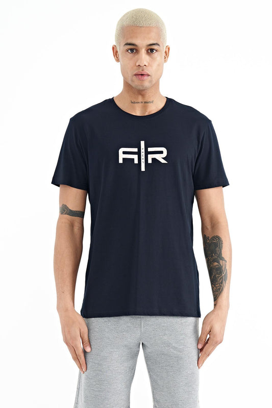 Boris Navy Blue Standard Fit Men's T-Shirt - 88206