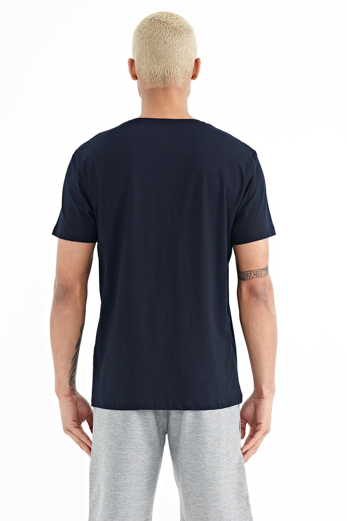 Boris Navy Blue Standard Fit Men's T-Shirt - 88206