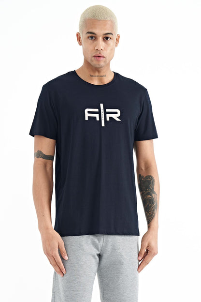 Boris Navy Blue Standard Fit Men's T-Shirt - 88206