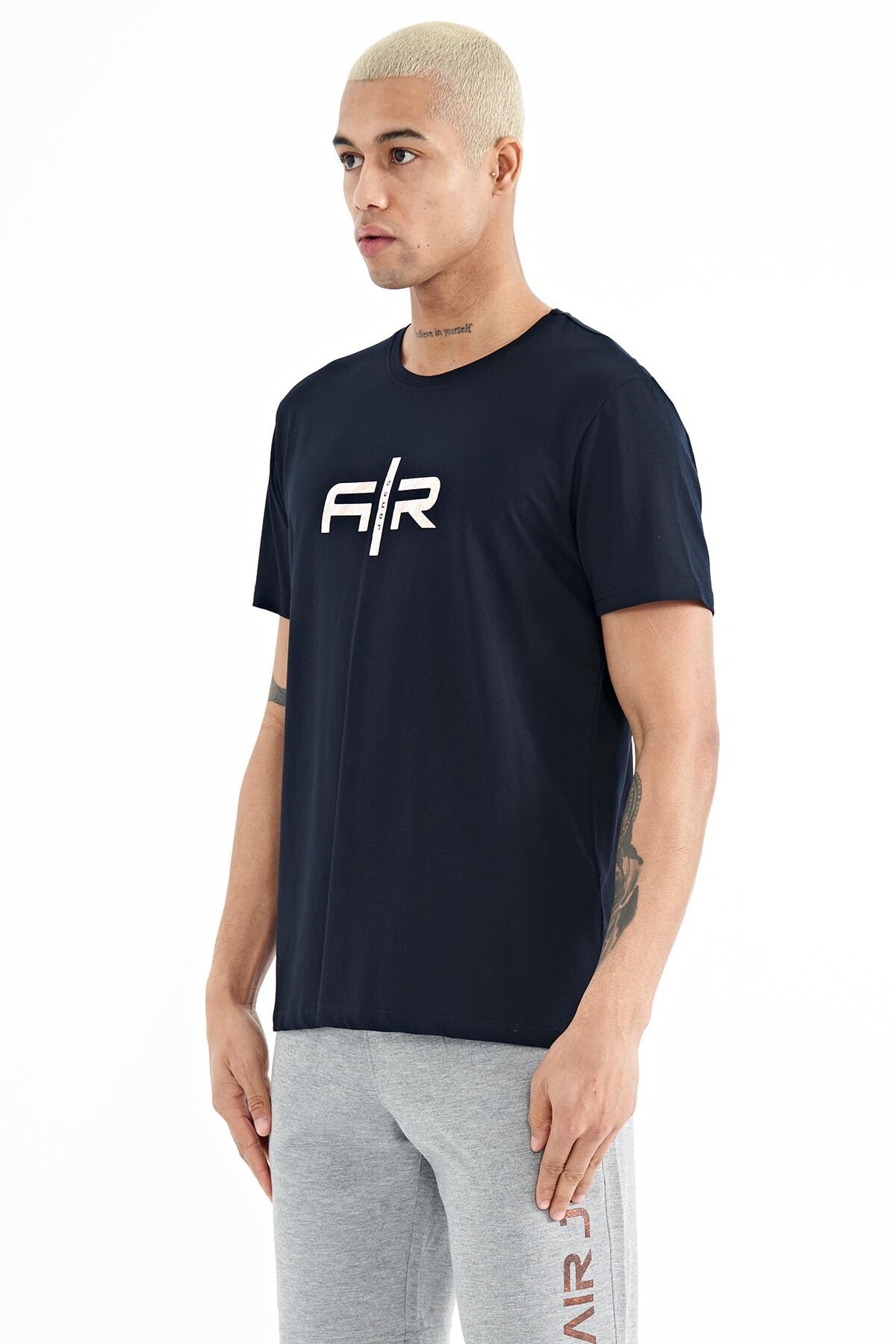 Boris Navy Blue Standard Fit Men's T-Shirt - 88206